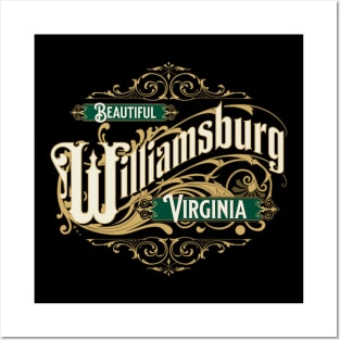 Beautiful Williamsburg Virginia Vintage Style Ornate Design Posters and Art